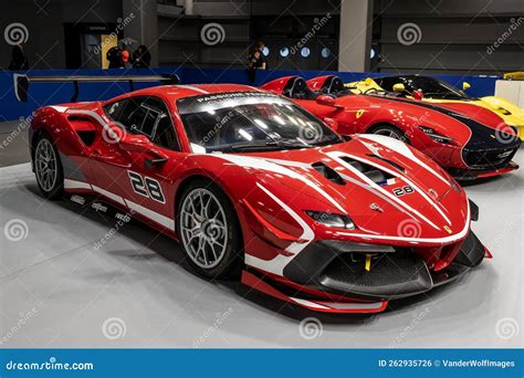 Ferrari 488 Challenge EVO Sports Car Showcased At The Paris Mondial De