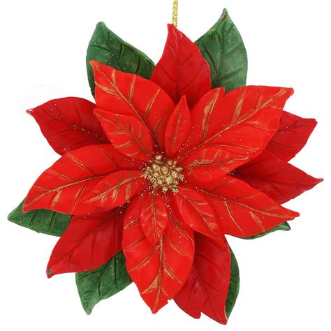 Poinsettia Tradition Resin Ornament Poinsettia Flower Poinsettia