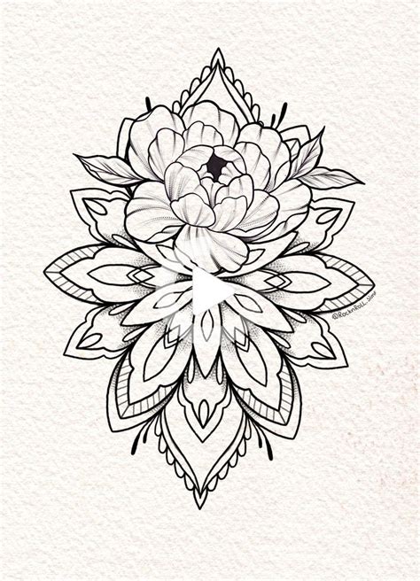 Tatuaż Szkic Mandala Flower Tattoos Mandala Tattoo Design Floral Mandala Tattoo