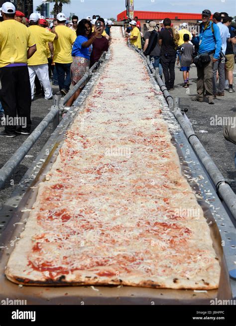 June Fontana Ca The Worlds Longest Pizza Makes It Into The