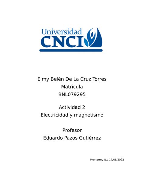 Actividad Eimy Bel N De La Cruz Torres Matricula Bnl Actividad