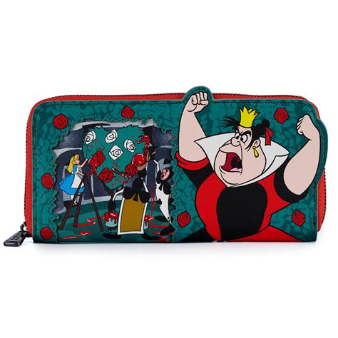 Loungefly Alice In Wonderland Queen Of Hearts Villains Scene Zip Around