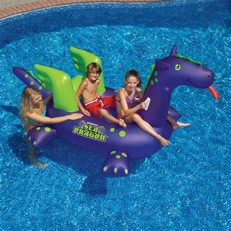 Swimline Giant Sea Dragon Inflatable Ride On Pool Toy