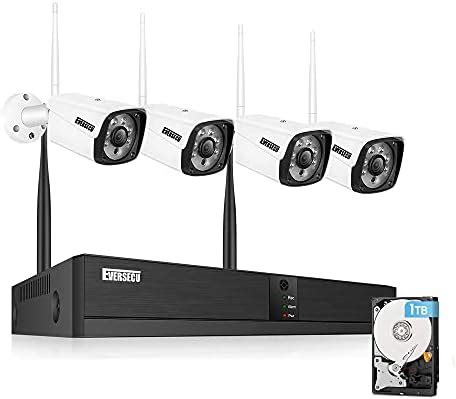 Eversecu 4 Channel Security Camera System 1080P DVR And 4 1 0MP 720P