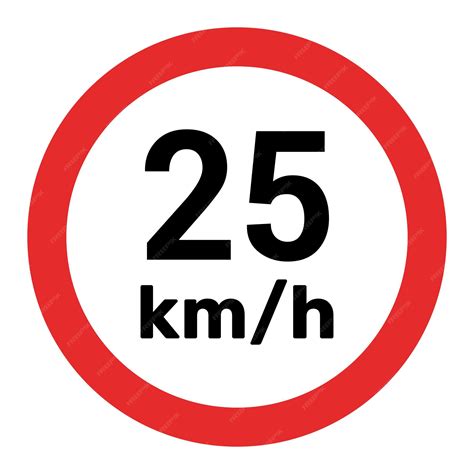 Speed limit sign 25 km h icon vector illustration | Premium Vector