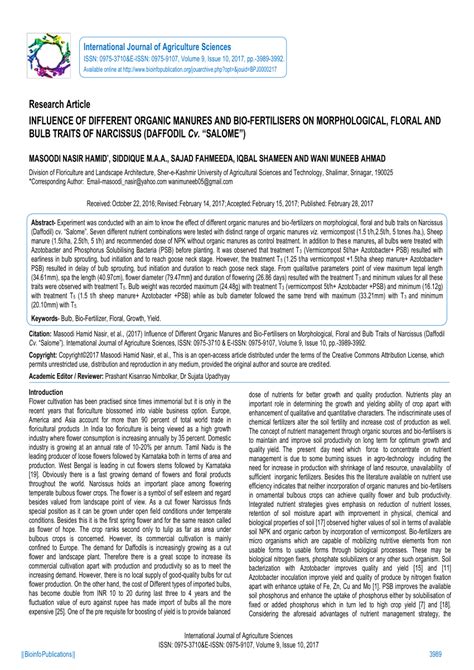 PDF INFLUENCE OF DIFFERENT ORGANIC MANURES AND BIO FERTILISERS ON