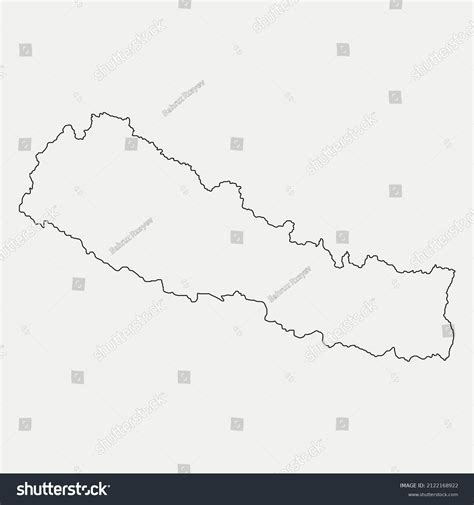 Map Nepal Region Outline Silhouette Vector Stock Vector (Royalty Free ...