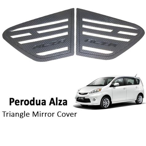 Carbon Rear Side Window Triangle Mirror Cover Protector For Perodua