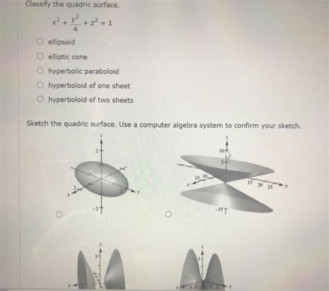 Solved X² Classify The Quadric Surface Y² Z2 1 4