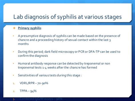 Lab Diagnosis Of Syphilis