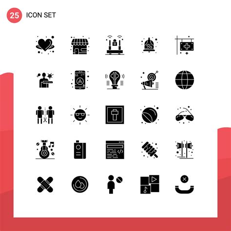 pacote de interface do usuário de 25 glifos sólidos básicos de cuidado