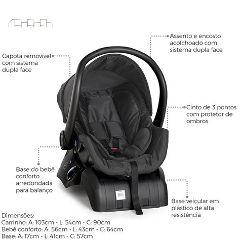 Carrinho Maranello Ii Preto Cinza Beb Conforto Black Base Cocoon