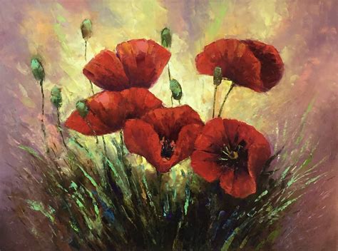 Kseniya Kovalenko Poppy Painting Red Poppy Painting Oil Painting