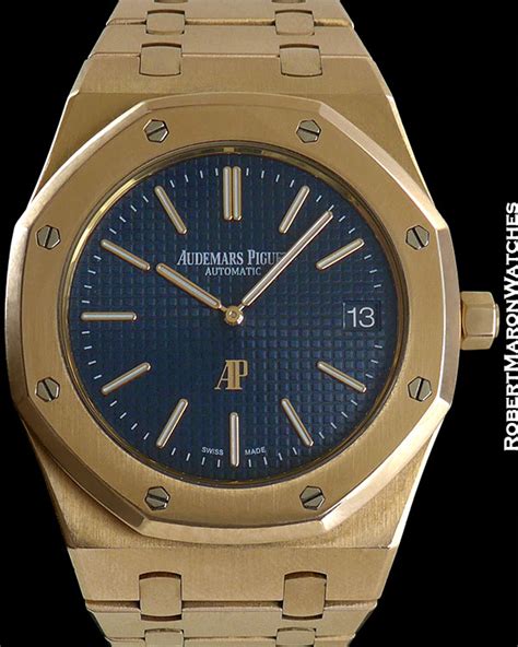 AUDEMARS PIGUET REF 15202 ROYAL OAK JUMBO 18K RG BLUE DIAL MINT