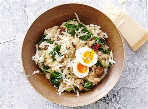 Truffel Risotto Met Spinazie En Gekookt Ei Recept Allerhande Albert