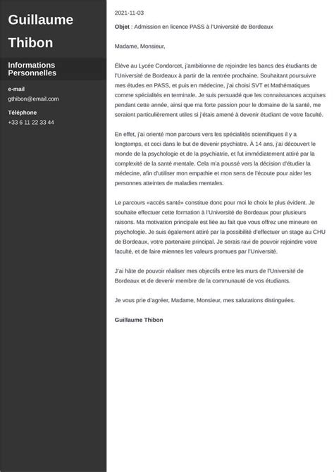 Lettre de motivation université 2 exemples toute fac