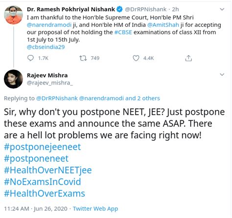 Nta Neet Jee Main 2020 Latest News Final Decision Still Pending