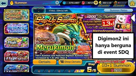 Bermain Digimon Rearise Nyoba Step Up Summon Merukimon