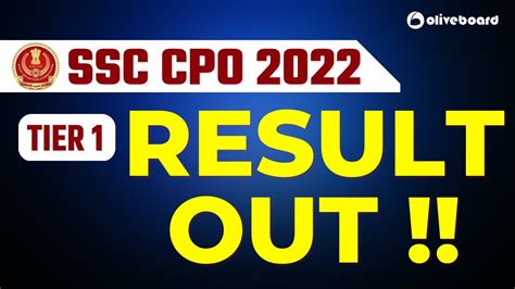 Ssc Cpo Ssc Cpo Tier Result Out Cpo Result Out Ssccpo