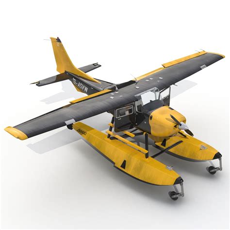 Cessna 172 Black Seaplane Rigged Modèle 3d Modèle 3d 129 Max Free3d