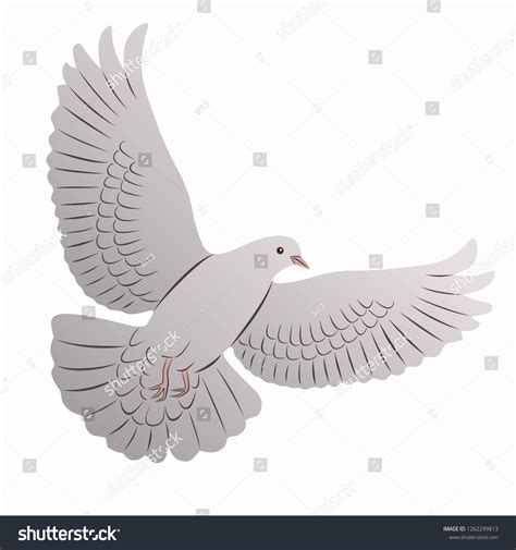 Dove Isolated Illustration Colored Drawing White Stock Vector (Royalty Free) 1262299813 ...