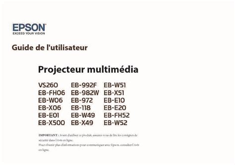 Guide De Lutilisateur PDF Affichage Des Informations Du Projecteur