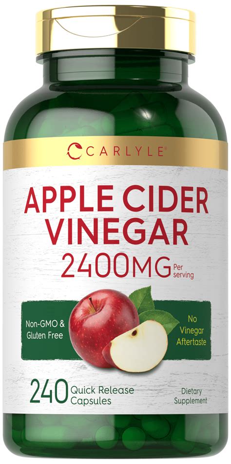 Carlyle Apple Cider Vinegar Wellness Supplements Capsules 2400mg