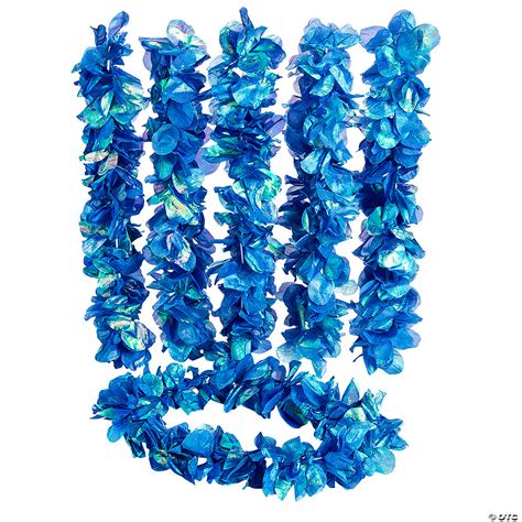 Mermaid Pearlized Blue Polyester Lei 6 Pc Oriental Trading