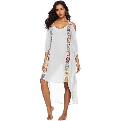 Plus Size Beach Dress Long Cover Up Swimsuit Bikini Women Ups Large