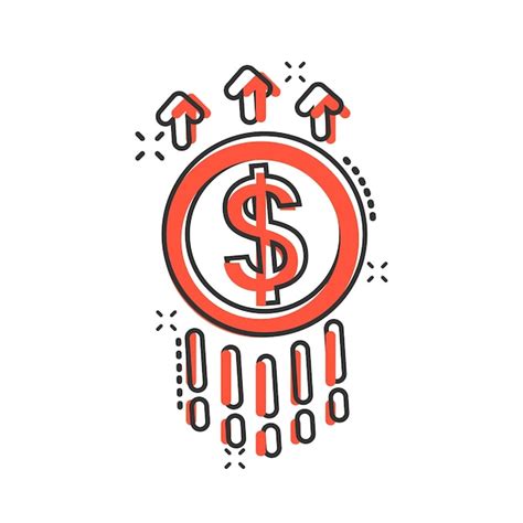 Premium Vector Growth Arrow Icon In Comic Style Revenue Cartoon