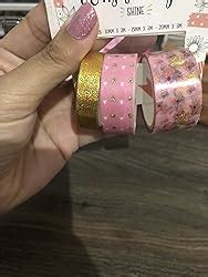 Kit 3 Fitas Adesivas Coloridas BRW Washi Tape Shine Rosa 3 M