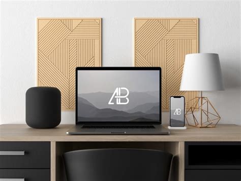 Macbook Pro And IPhone X On Desk Mockup The Free Mockup