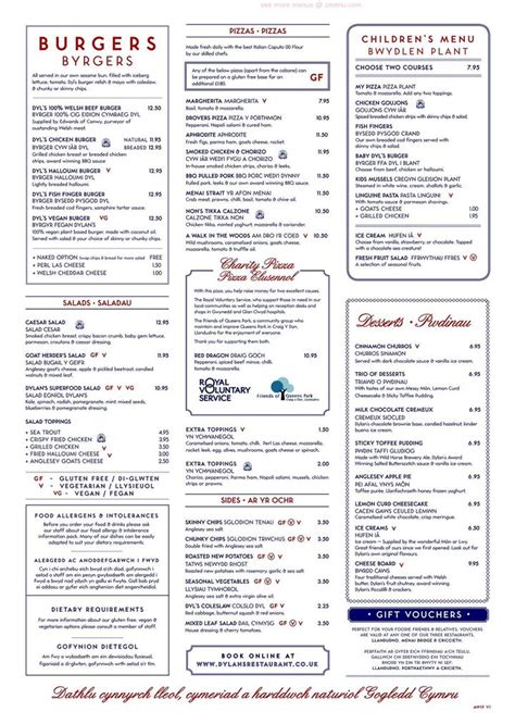 Online Menu of Dylan's Llandudno Restaurant, Llandudno, United Kingdom, LL30 1BE - Zmenu