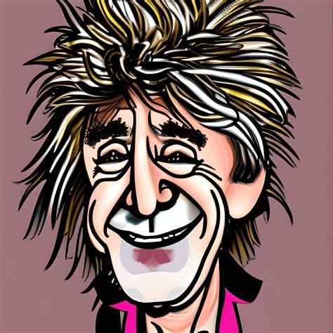 Karikatuurafbeelding Van Rod Stewart · Creative Fabrica