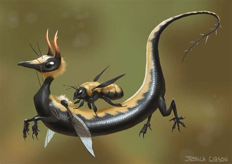 Bee Dragon by artist Jessica Gibson : r/AdorableDragons