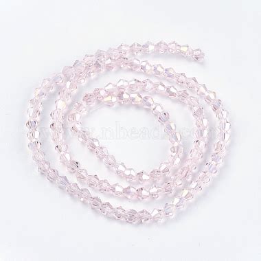 4mm Rose Brumeux Toupie Verre Perles X EGLA S056 10 Chapelets De