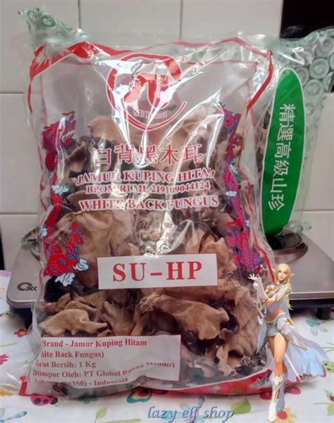 Jamur Kuping Hitam Putih 1 Kg SU Brand Merah Dried Black White Fungus