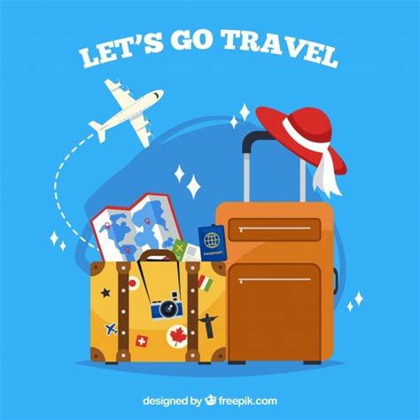 Premium Vector Travelers Background With Flat Design Flat Design