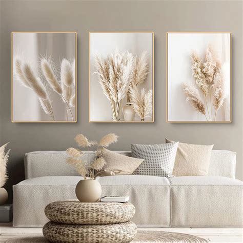 Trayosin Premium Poster Set Reed Natural Canvas Pictures Modern Wall