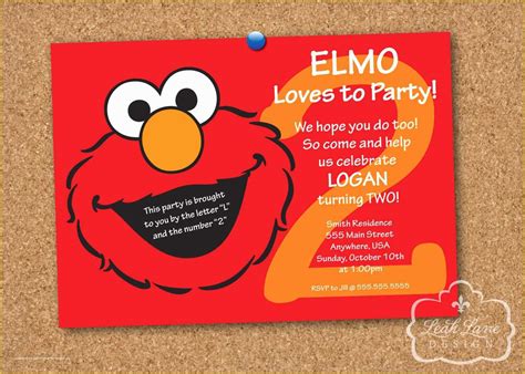 Elmo Birthday Invitations Template Free Of Elmo Sesame Street Birthday ...