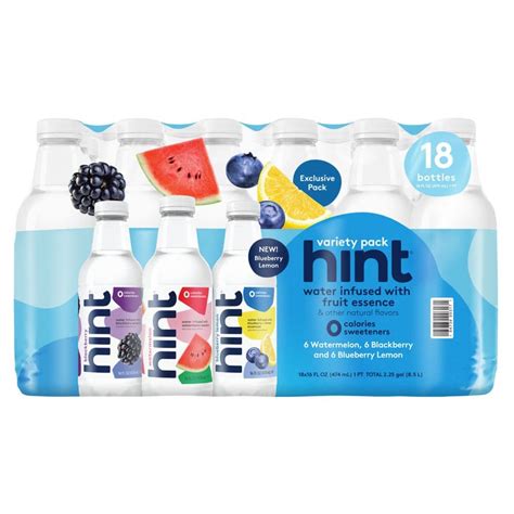 Hint Flavored Water Variety Pack 16 Fl Oz 18 Pk Shelhealth