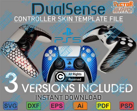 Ps5 Playstation 5 Dualsense Controller Skin Template File Svg Etsy