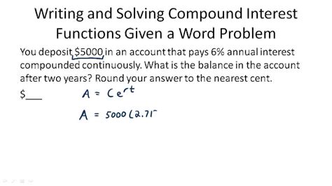 Continuous Compound Interest Worksheet