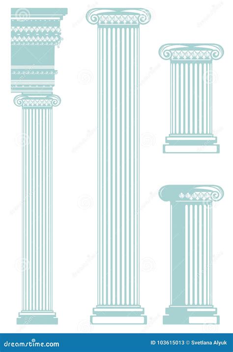 Ionic Order Columns Vector Set Stock Vector - Illustration of antique ...