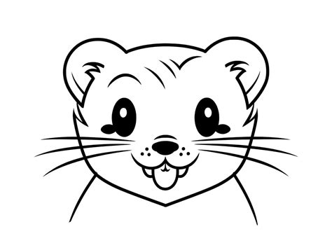 Playful Mink Coloring Sheet - Coloring Page