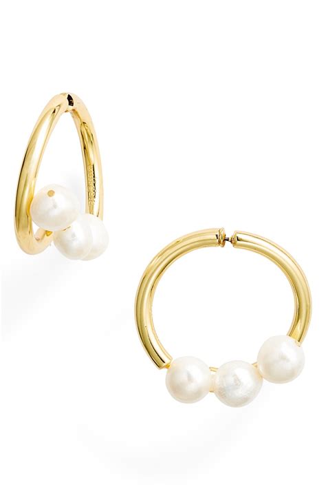 Buy Cult Gaia Leonie Genuine Freshwater Hoop Earrings Pearl At 55