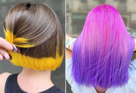 Two Tone Hair Color Ideas For Brunettes Two Tone Hair Blonde Brown