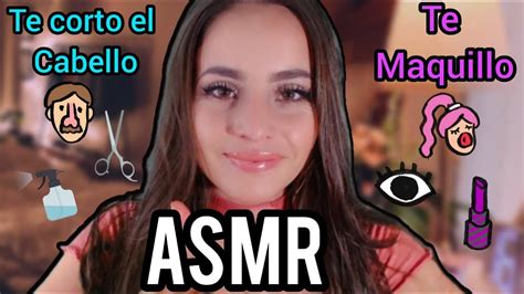 ASMR en ESPAÑOL roleplay PELUQUERÍA para CHICO Y MAQUILLISTA para