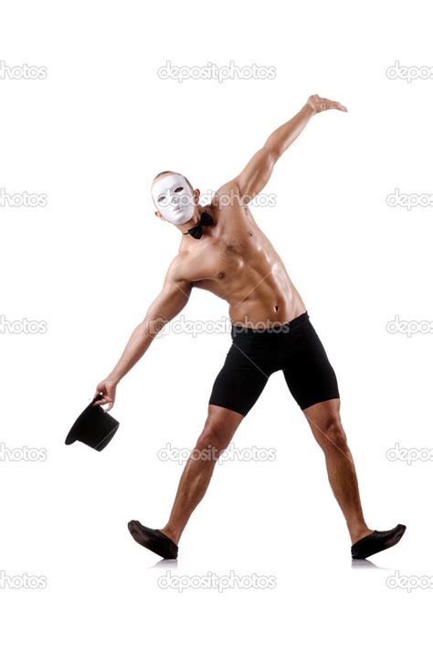 Naked Muscular Mime Isolated On White Stock Photo By Elnur 21221873