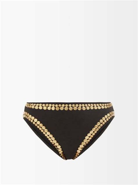 Buy Norma Kamali High Rise Studded Bikini Briefs Black At 25 Off